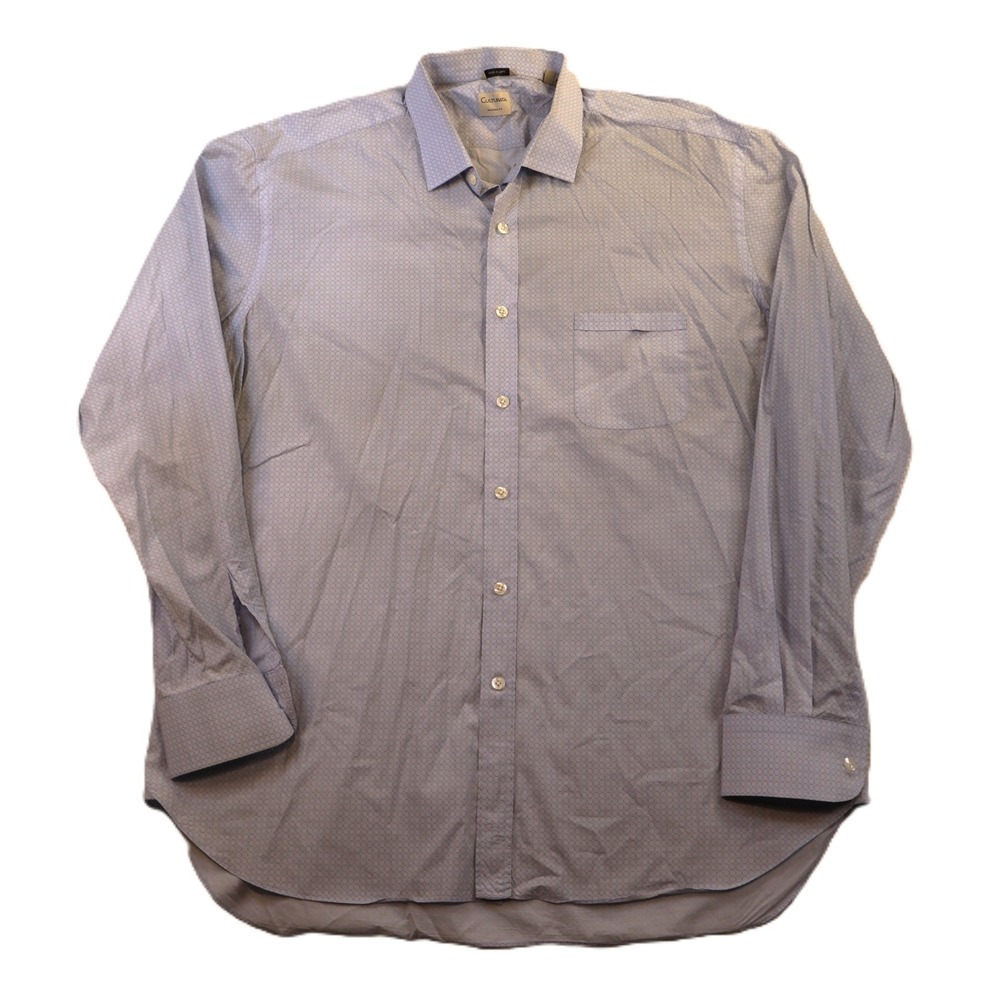 Culturata Mens XXL Button Down Shirt Light Blue Geometric Tailored Fit Italy